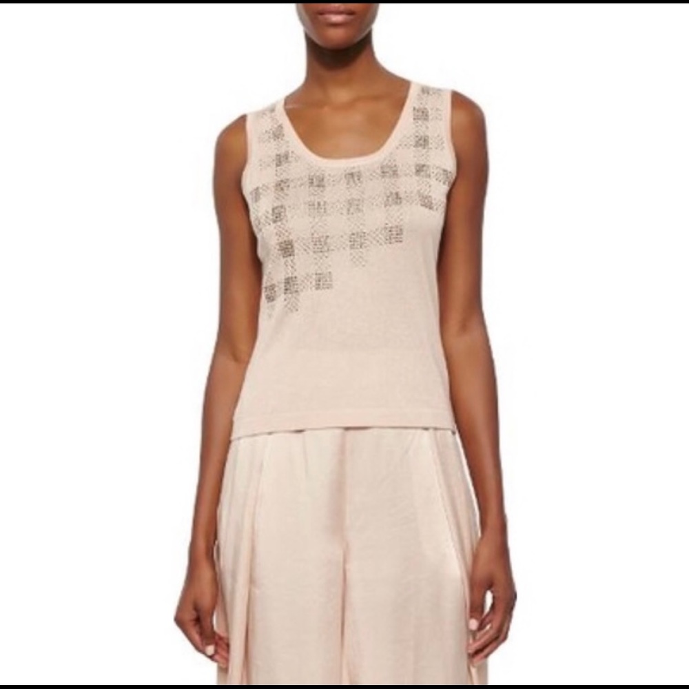 Magaschoni Top Silk Cashmere Sleeveless Medium